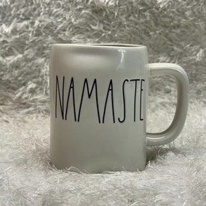 Rae Dunn "NAMASTE" Coffee White Mug 16 Oz